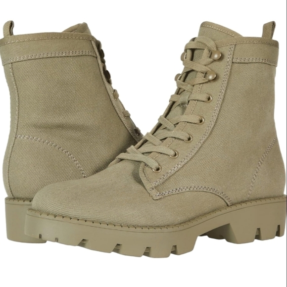 Marc Fisher Women's Fayth Olive Army Green Combat Moto Boots size 6 NEW Grunge